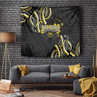 Traditional Art Hawaiian Kakau Tattoos Tapestry Yellow Color - Polynesian Pride