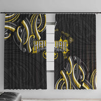 Traditional Art Hawaiian Kakau Tattoos Window Curtain Yellow Color - Polynesian Pride