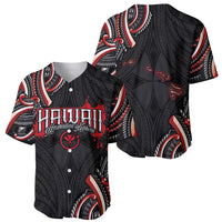 Traditional Art Hawaiian Kakau Tattoos Baseball Jersey Red Color - Polynesian Pride