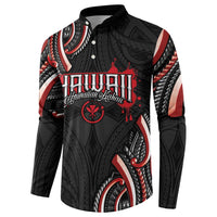 Traditional Art Hawaiian Kakau Tattoos Button Sweatshirt Red Color LT03 - Polynesian Pride