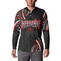 Traditional Art Hawaiian Kakau Tattoos Button Sweatshirt Red Color LT03 - Polynesian Pride