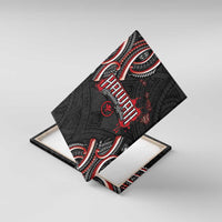 Traditional Art Hawaiian Kakau Tattoos Canvas Wall Art Red Color LT03 With Frame Red - Polynesian Pride