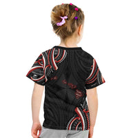 Traditional Art Hawaiian Kakau Tattoos Kid T Shirt Red Color - Polynesian Pride