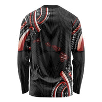 Traditional Art Hawaiian Kakau Tattoos Long Sleeve Shirt Red Color LT03 - Polynesian Pride