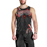 Traditional Art Hawaiian Kakau Tattoos Men Tank Top Red Color LT03 - Polynesian Pride