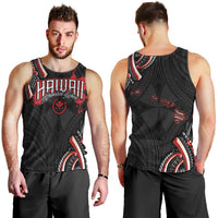 Traditional Art Hawaiian Kakau Tattoos Men Tank Top Red Color LT03 - Polynesian Pride