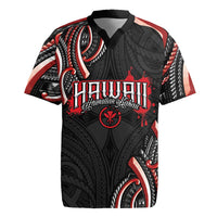Traditional Art Hawaiian Kakau Tattoos Rugby Jersey Red Color LT03 Red - Polynesian Pride