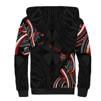 Traditional Art Hawaiian Kakau Tattoos Sherpa Hoodie Red Color LT03 - Polynesian Pride