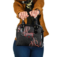 Traditional Art Hawaiian Kakau Tattoos Shoulder Handbag Red Color - Polynesian Pride