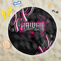 Traditional Art Hawaiian Kakau Tattoos Beach Blanket Pink Color LT03 One Size 150cm Pink - Polynesian Pride