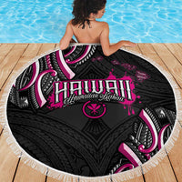 Traditional Art Hawaiian Kakau Tattoos Beach Blanket Pink Color LT03 - Polynesian Pride