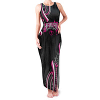 Traditional Art Hawaiian Kakau Tattoos Family Matching Tank Maxi Dress and Hawaiian Shirt Pink Color - Polynesian Pride
