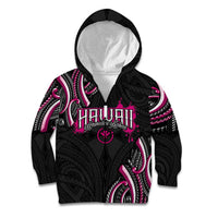 Traditional Art Hawaiian Kakau Tattoos Kid Hoodie Pink Color LT03 Zip Hoodie Pink - Polynesian Pride