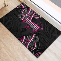 Traditional Art Hawaiian Kakau Tattoos Rubber Doormat Pink Color LT03 - Polynesian Pride