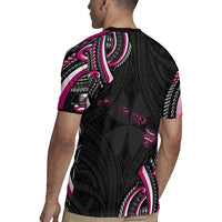 Traditional Art Hawaiian Kakau Tattoos Rugby Jersey Pink Color LT03 - Polynesian Pride