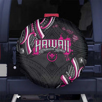 Traditional Art Hawaiian Kakau Tattoos Spare Tire Cover Pink Color - Polynesian Pride
