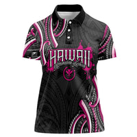 Traditional Art Hawaiian Kakau Tattoos Women Polo Shirt Pink Color - Polynesian Pride