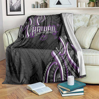 Traditional Art Hawaiian Kakau Tattoos Blanket Purple Color - Polynesian Pride