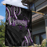 Traditional Art Hawaiian Kakau Tattoos Garden Flag Purple Color - Polynesian Pride