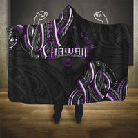 Traditional Art Hawaiian Kakau Tattoos Hooded Blanket Purple Color - Polynesian Pride