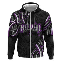 Traditional Art Hawaiian Kakau Tattoos Hoodie Purple Color - Polynesian Pride