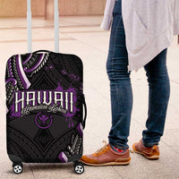 Traditional Art Hawaiian Kakau Tattoos Luggage Cover Purple Color - Polynesian Pride