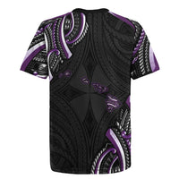 Traditional Art Hawaiian Kakau Tattoos Rugby Jersey Purple Color LT03 - Polynesian Pride
