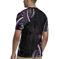 Traditional Art Hawaiian Kakau Tattoos Rugby Jersey Purple Color LT03 - Polynesian Pride