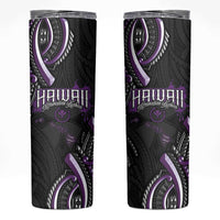 Traditional Art Hawaiian Kakau Tattoos Skinny Tumbler Purple Color - Polynesian Pride