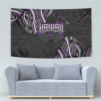 Traditional Art Hawaiian Kakau Tattoos Tapestry Purple Color - Polynesian Pride