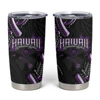 Traditional Art Hawaiian Kakau Tattoos Tumbler Cup Purple Color - Polynesian Pride