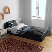 Traditional Art Hawaiian Kakau Tattoos Bedding Set Blue Color - Polynesian Pride