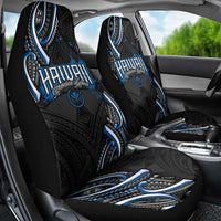 Traditional Art Hawaiian Kakau Tattoos Car Seat Cover Blue Color - Polynesian Pride
