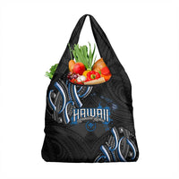 Traditional Art Hawaiian Kakau Tattoos Grocery Bag Blue Color LT03 1-pack One Size Blue - Polynesian Pride