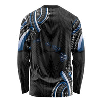 Traditional Art Hawaiian Kakau Tattoos Long Sleeve Shirt Blue Color LT03 - Polynesian Pride