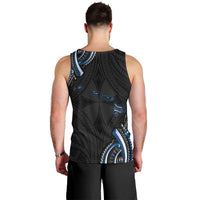 Traditional Art Hawaiian Kakau Tattoos Men Tank Top Blue Color LT03 - Polynesian Pride