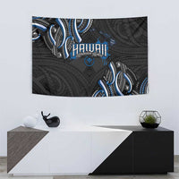 Traditional Art Hawaiian Kakau Tattoos Tapestry Blue Color - Polynesian Pride