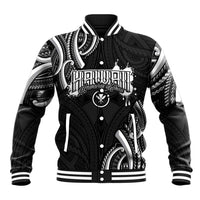 Traditional Art Hawaiian Kakau Tattoos Baseball Jacket White LT03 Unisex White - Polynesian Pride