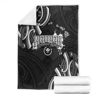 Traditional Art Hawaiian Kakau Tattoos Blanket White - Polynesian Pride