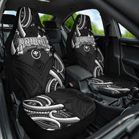 Traditional Art Hawaiian Kakau Tattoos Car Seat Cover White - Polynesian Pride