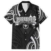 Traditional Art Hawaiian Kakau Tattoos Family Matching Off The Shoulder Long Sleeve Dress and Hawaiian Shirt White - Polynesian Pride