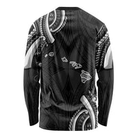 Traditional Art Hawaiian Kakau Tattoos Long Sleeve Shirt White LT03 - Polynesian Pride