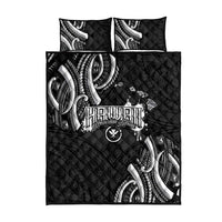 Traditional Art Hawaiian Kakau Tattoos Quilt Bed Set White - Polynesian Pride