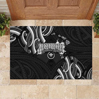 Traditional Art Hawaiian Kakau Tattoos Rubber Doormat White LT03 White - Polynesian Pride