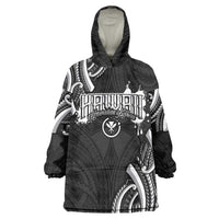 Traditional Art Hawaiian Kakau Tattoos Wearable Blanket Hoodie White LT03 One Size White - Polynesian Pride