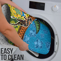 Tuvalu and Australia Together Bathroom Set Tapa Pattern and Aboriginal mix Culture LT03 - Polynesian Pride