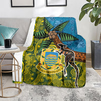 Tuvalu and Australia Together Blanket Tapa Pattern and Aboriginal mix Culture LT03 - Polynesian Pride