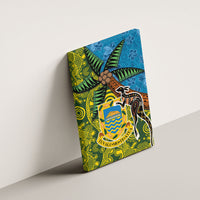 Tuvalu and Australia Together Canvas Wall Art Tapa Pattern and Aboriginal mix Culture LT03 - Polynesian Pride
