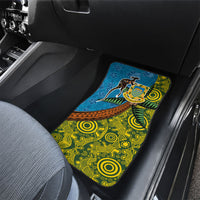 Tuvalu and Australia Together Car Mats Tapa Pattern and Aboriginal mix Culture LT03 - Polynesian Pride