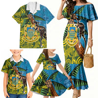 Tuvalu and Australia Together Family Matching Mermaid Dress and Hawaiian Shirt Tapa Pattern and Aboriginal mix Culture LT03 - Polynesian Pride